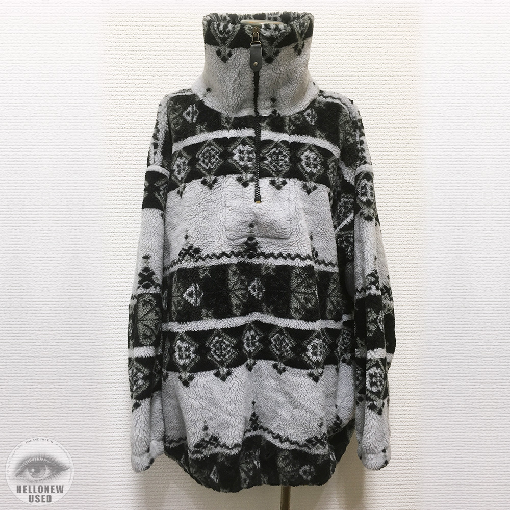 Monotone Pattern Fleece Jacket